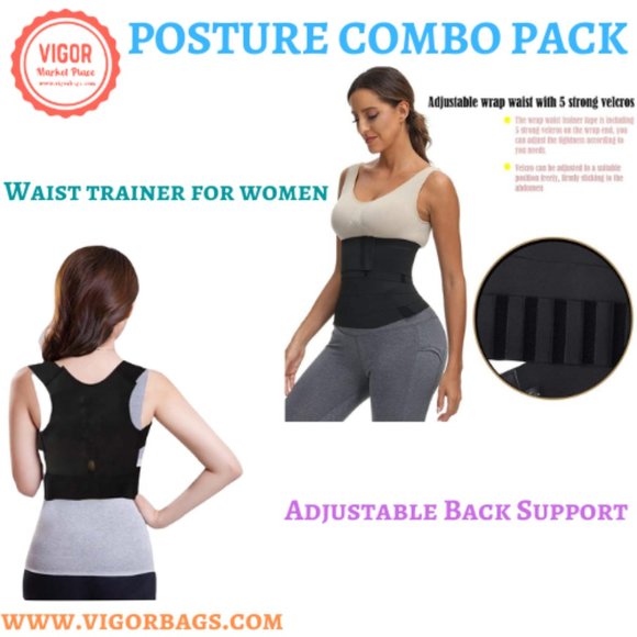 Women and Men Fully Adjustable Back Posture Corrector & Waist Trainer for Women - Picture 1 of 12